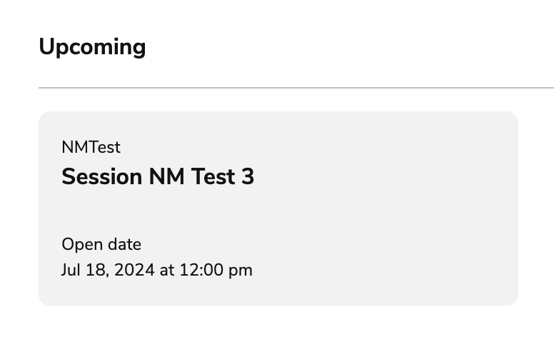 Viewing an upcoming session