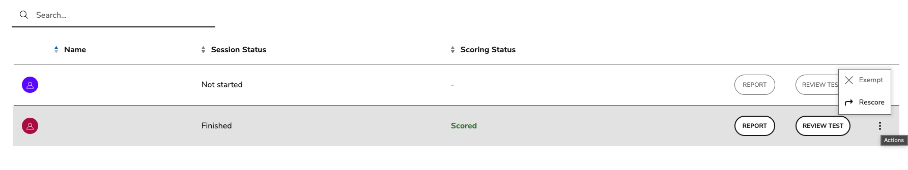 Rescoring an assessment