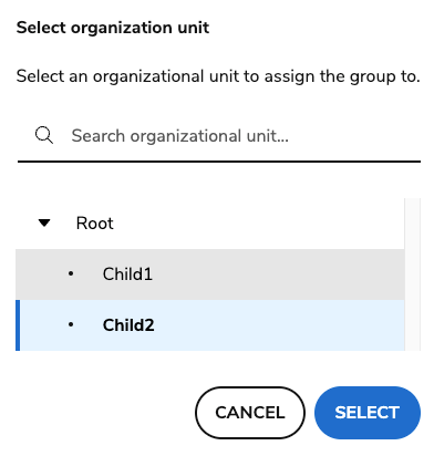 Selecting a different OU