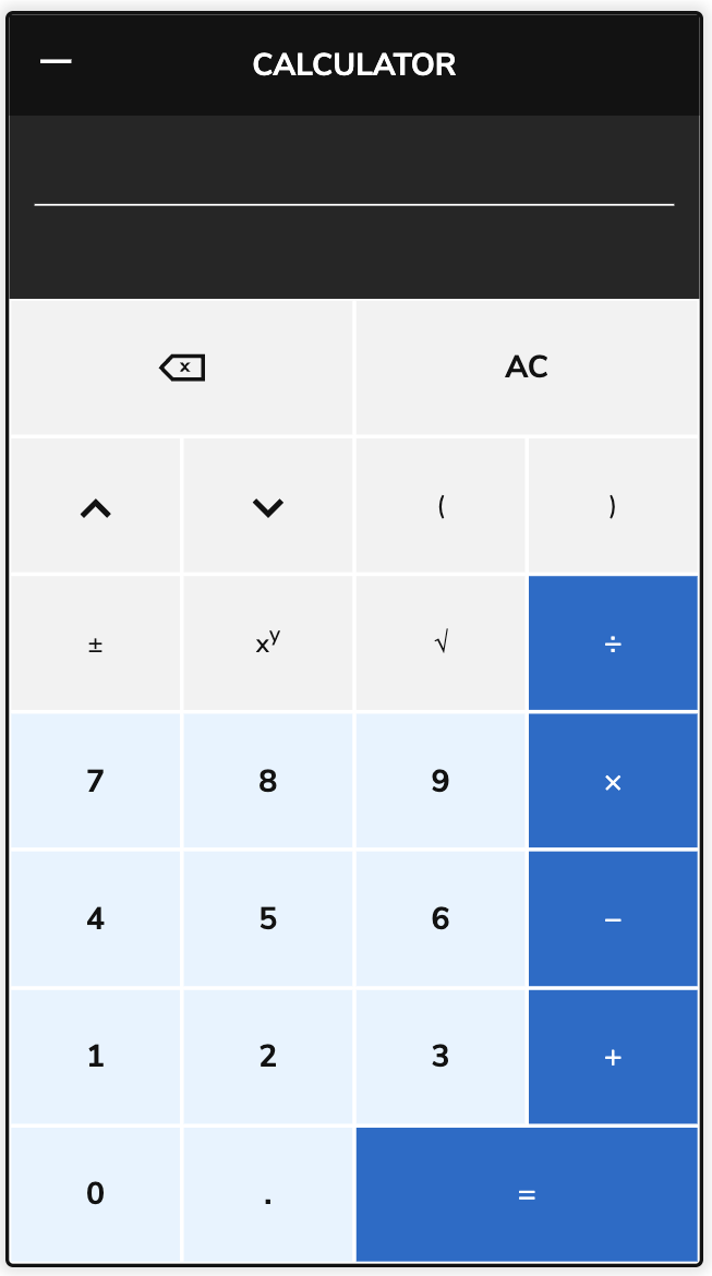 BODMAS calculator in TAO Advance