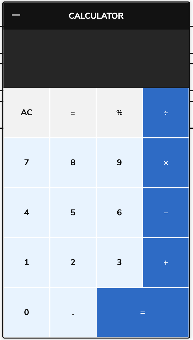 Simple calculator in TAO Advance