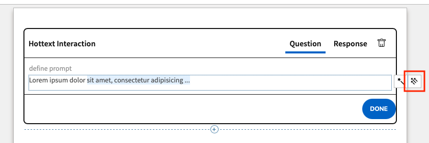 Multiple word hottext button