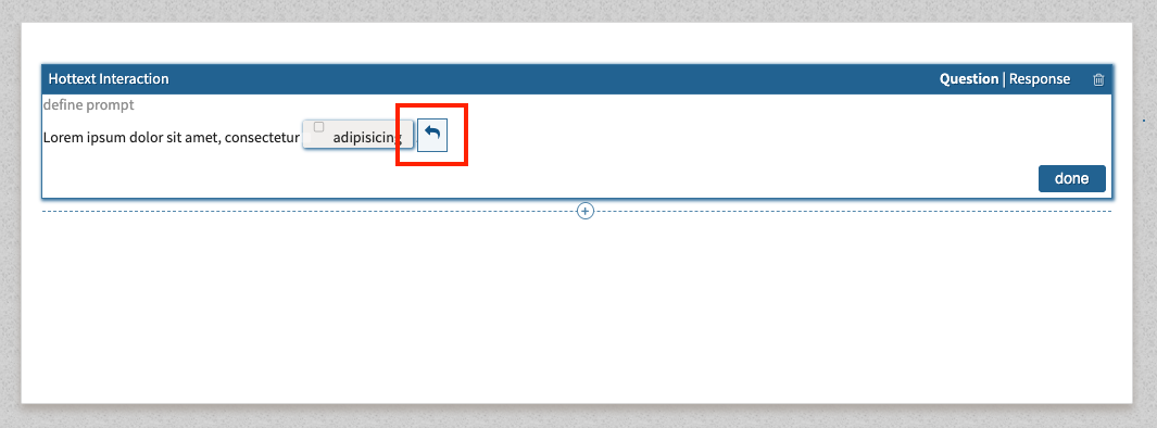 Back button to remove hottext