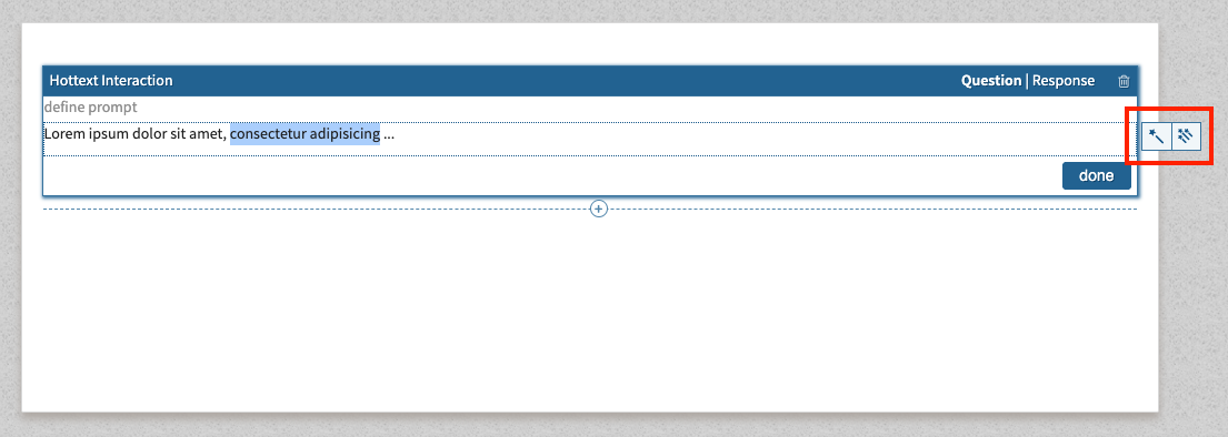Multiple word hottext button