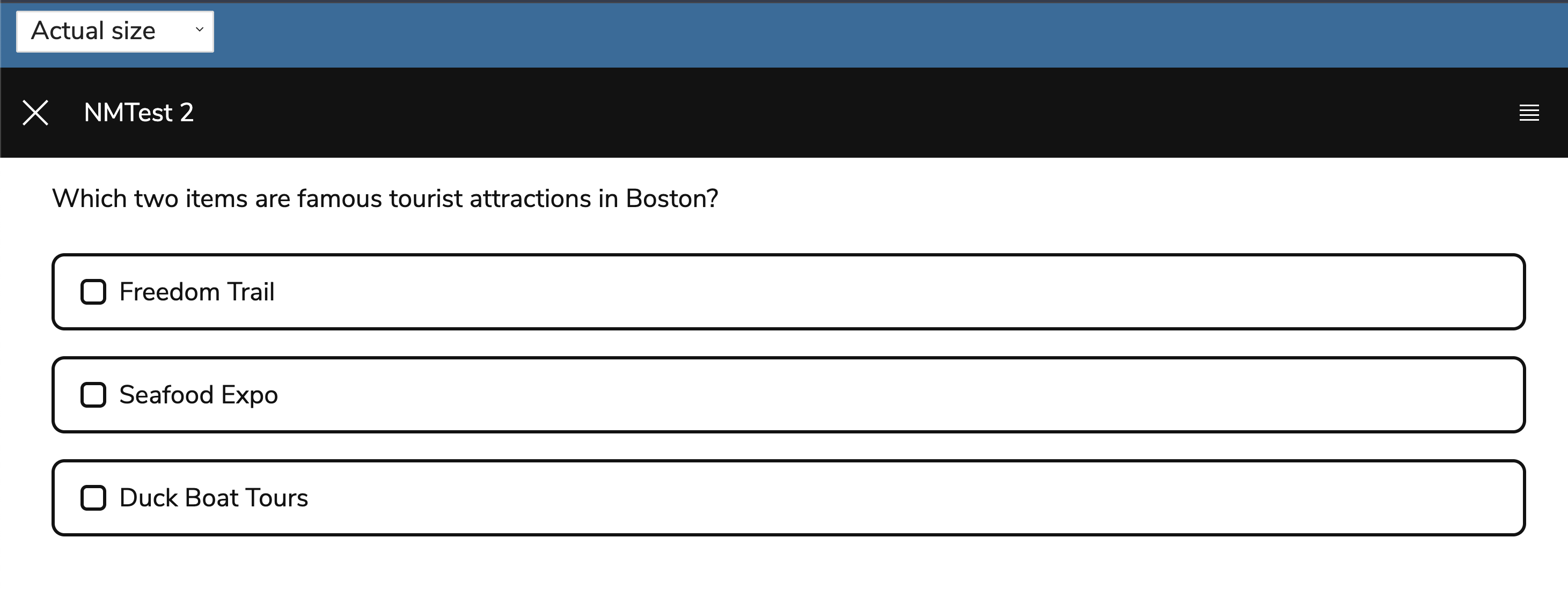 Previewing an item in TAO Advance