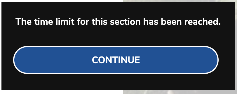 Timed section warning