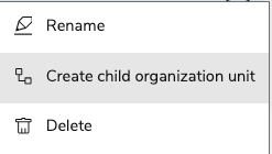 creating an organizational unit under the root