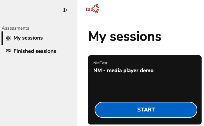 starting a session as a test taker
