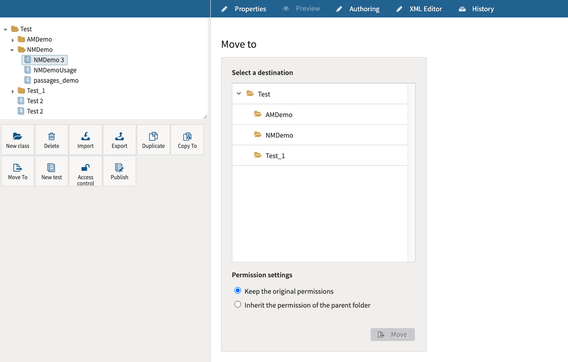 Moving tests in the Tests library