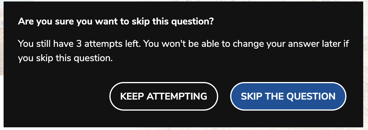 Multiple attempts - linear navigation