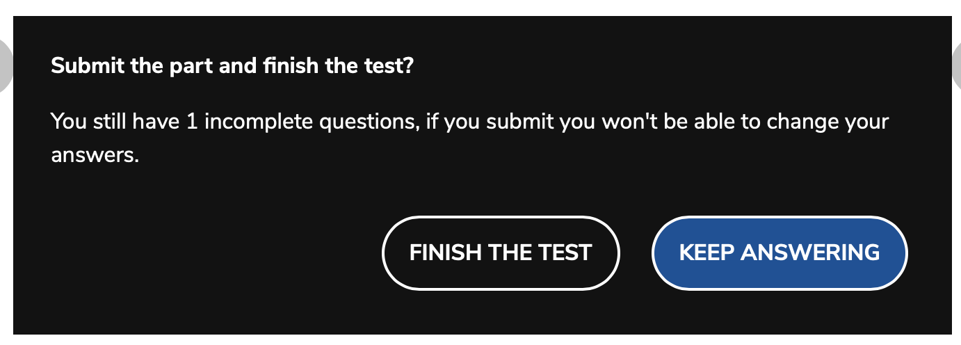 Incomplete submission warning