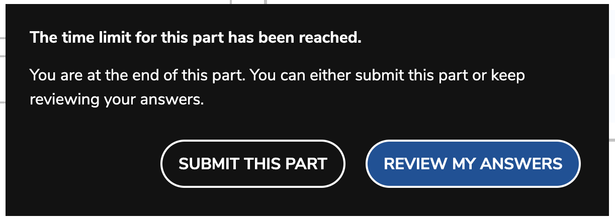 Timed part warning